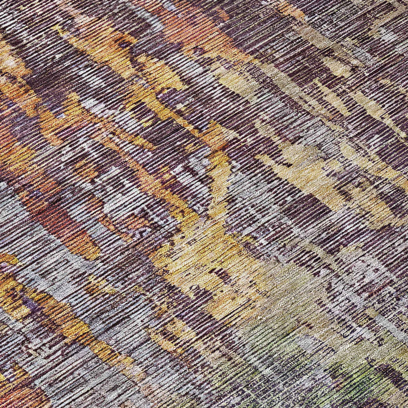 3' X 5' Pewter Abstract Washable Indoor Outdoor Area Rug