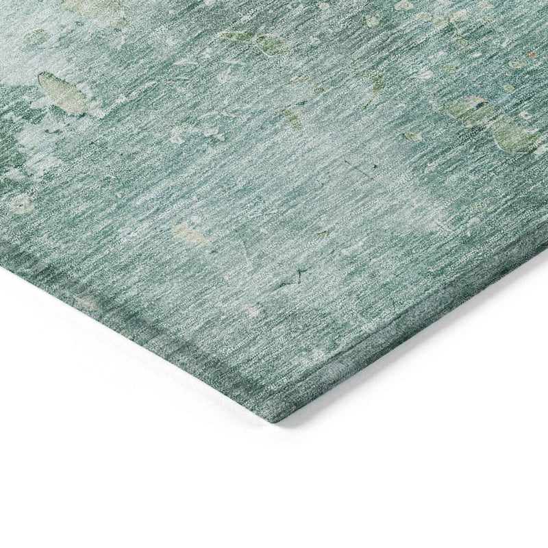 8' X 10' Emerald Abstract Washable Indoor Outdoor Area Rug