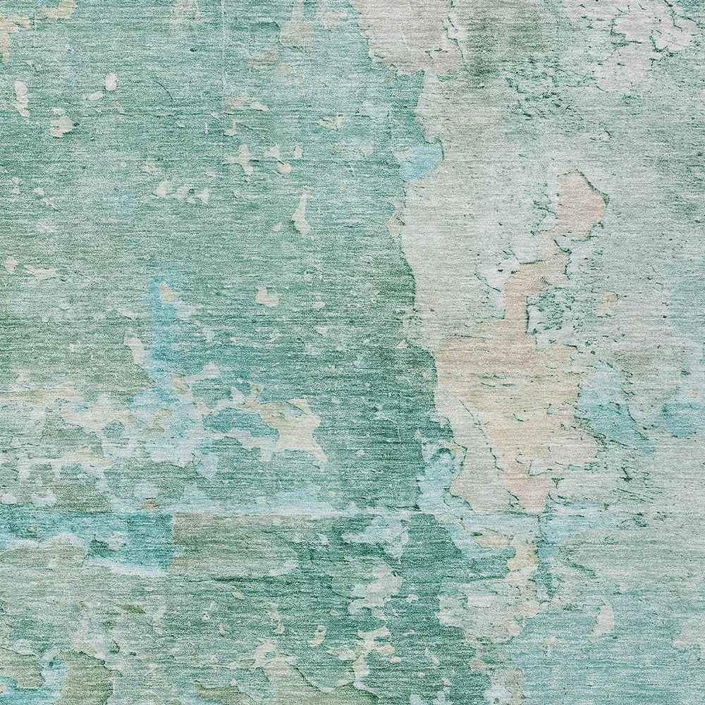 8' X 10' Emerald Abstract Washable Indoor Outdoor Area Rug