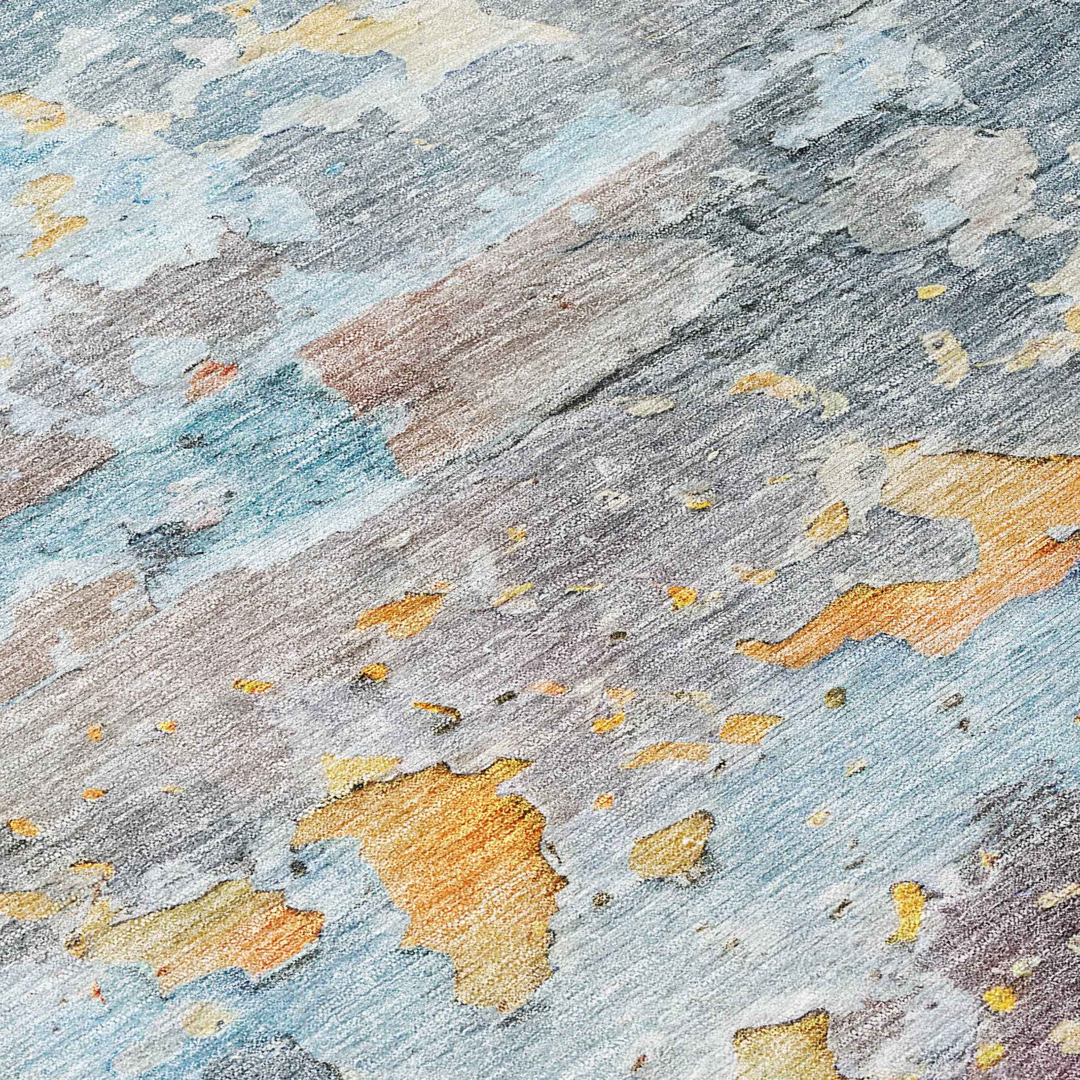 10' X 14' Granite Gray Abstract Washable Indoor Outdoor Area Rug