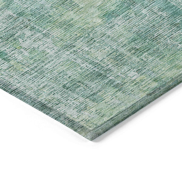 8' X 10' Teal Blue Abstract Washable Indoor Outdoor Area Rug