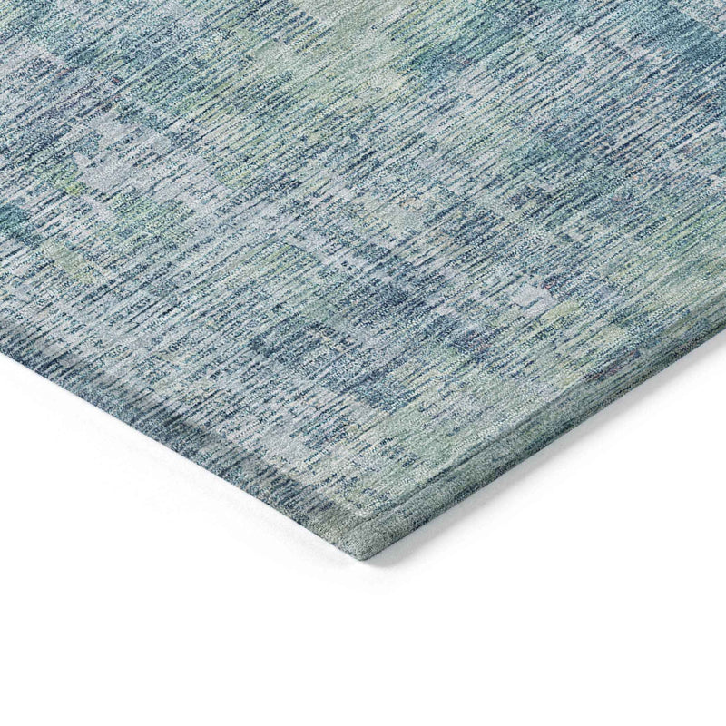 8' X 10' Blue Abstract Washable Indoor Outdoor Area Rug