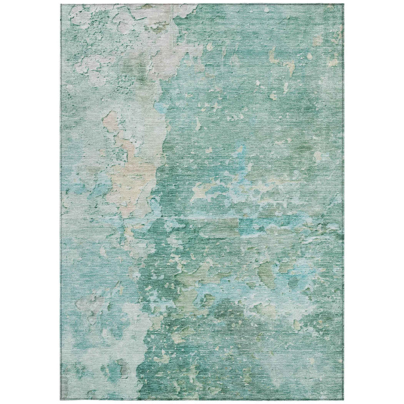 10' X 14' Emerald Abstract Washable Indoor Outdoor Area Rug