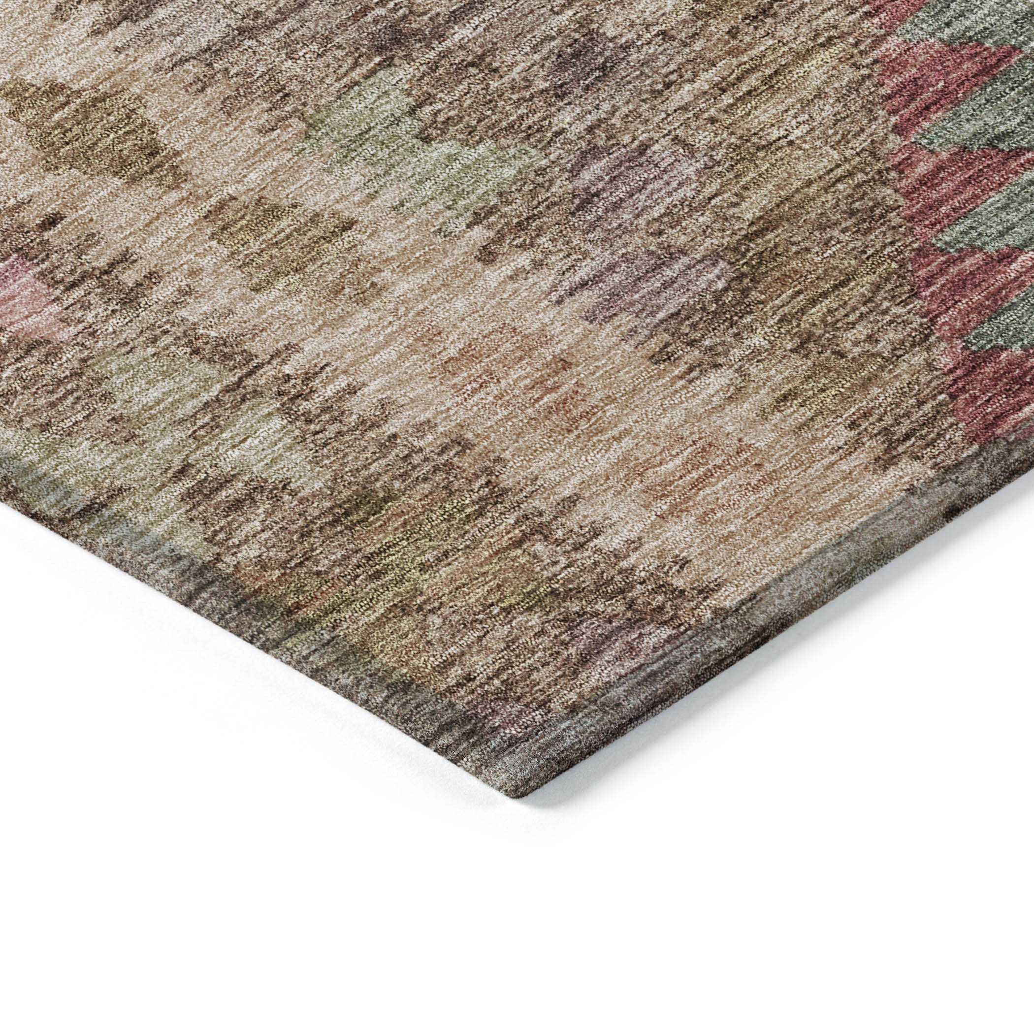 5' X 8' Brown Geometric Washable Indoor Outdoor Area Rug - Sports & Outdoor
