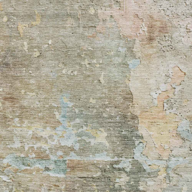 3' X 5' Brown Abstract Washable Indoor Outdoor Area Rug