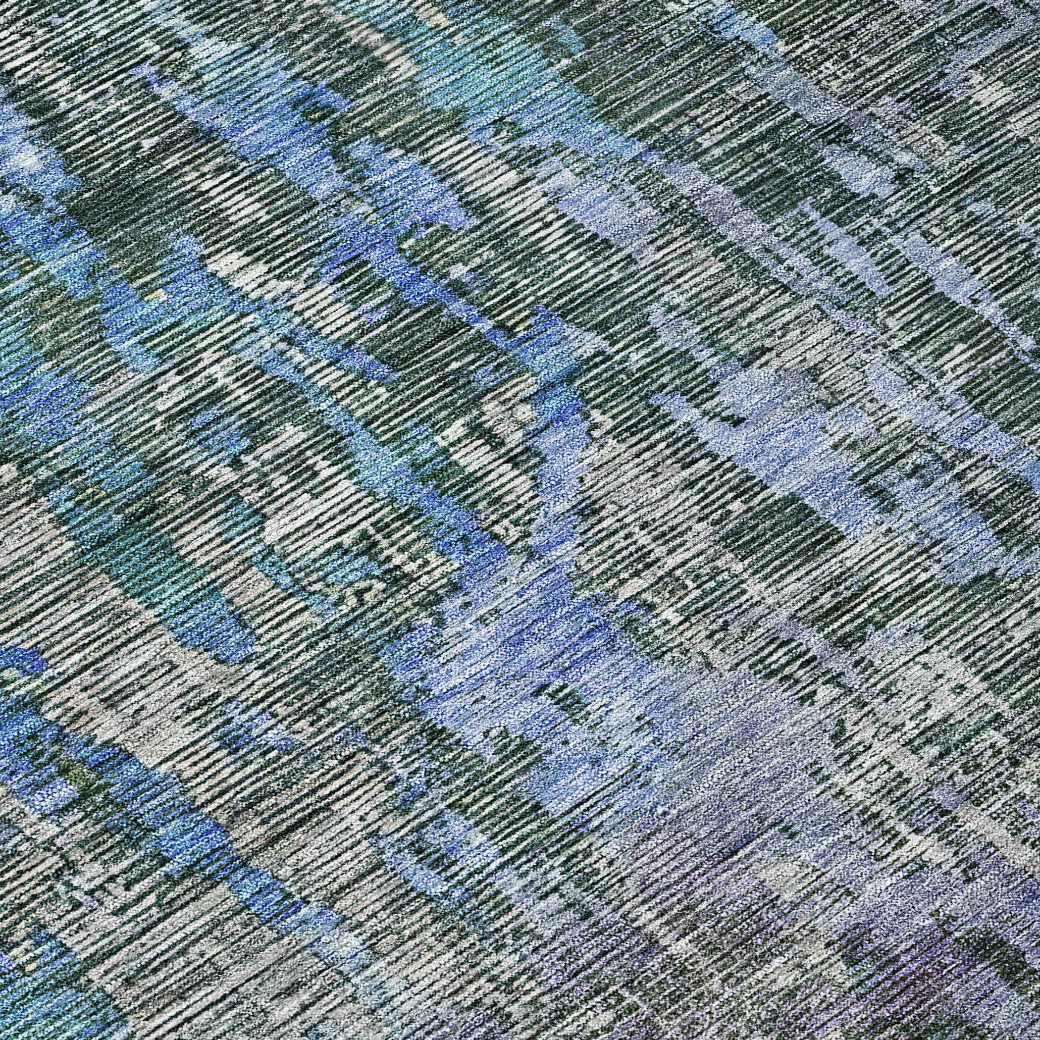 3' X 5' Fern Green Abstract Washable Indoor Outdoor Area Rug