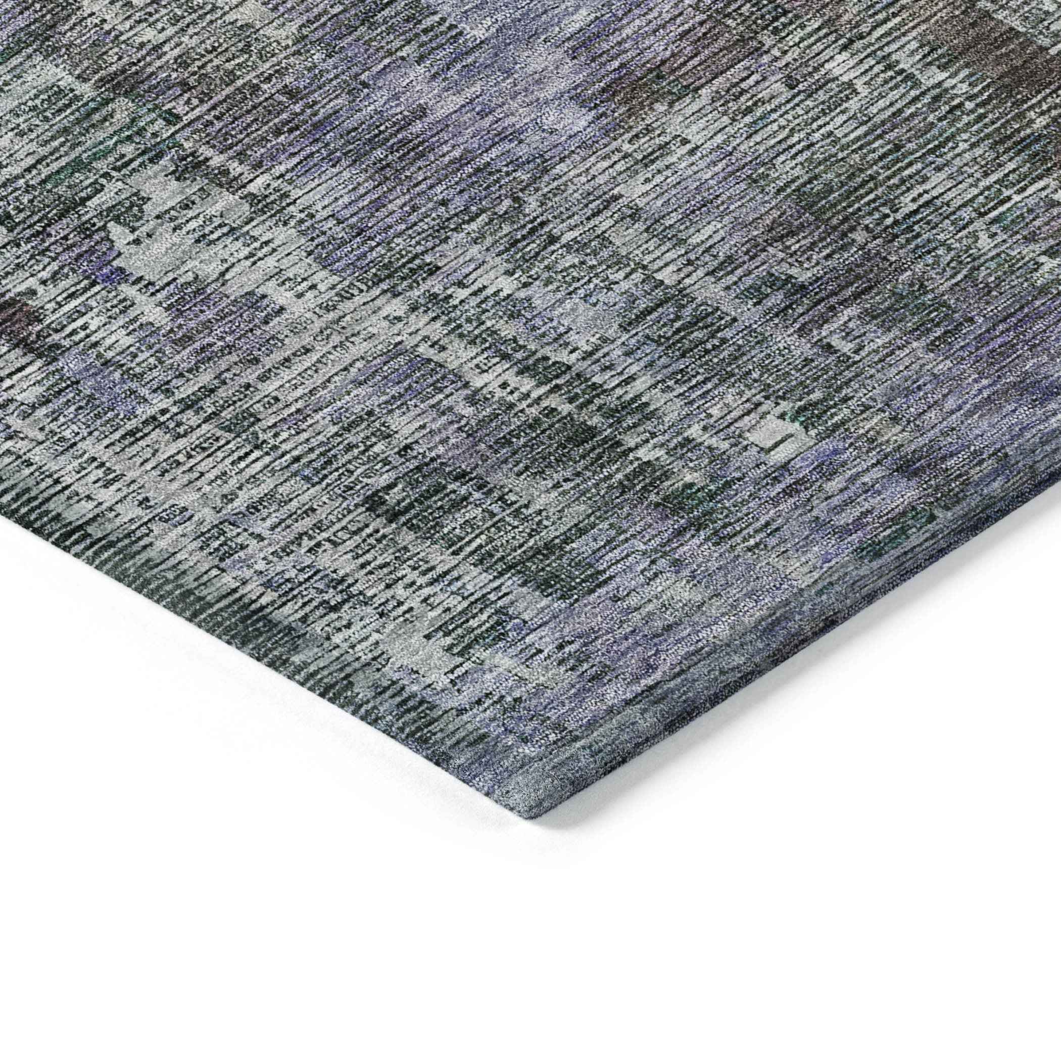 3' X 5' Fern Green Abstract Washable Indoor Outdoor Area Rug
