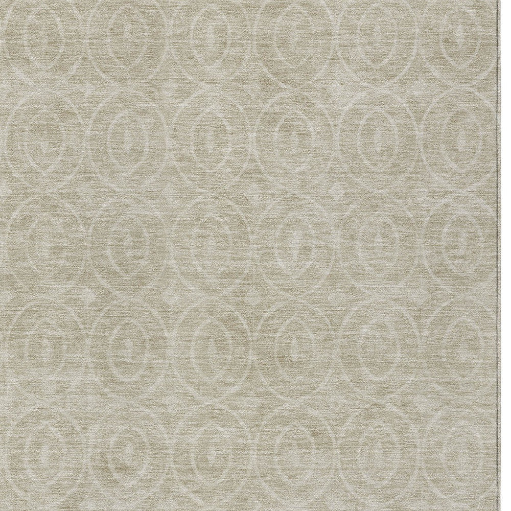 5' X 8' Beige Geometric Washable Indoor Outdoor Area Rug - Sports & Outdoor