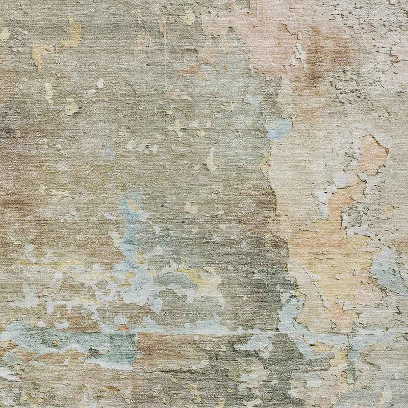 9' X 12' Brown Abstract Washable Indoor Outdoor Area Rug