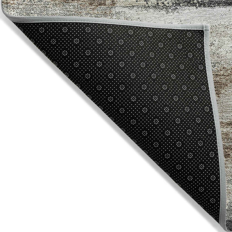 8' X 10' Taupe Beige And Ivory Abstract Washable Indoor Outdoor Area Rug