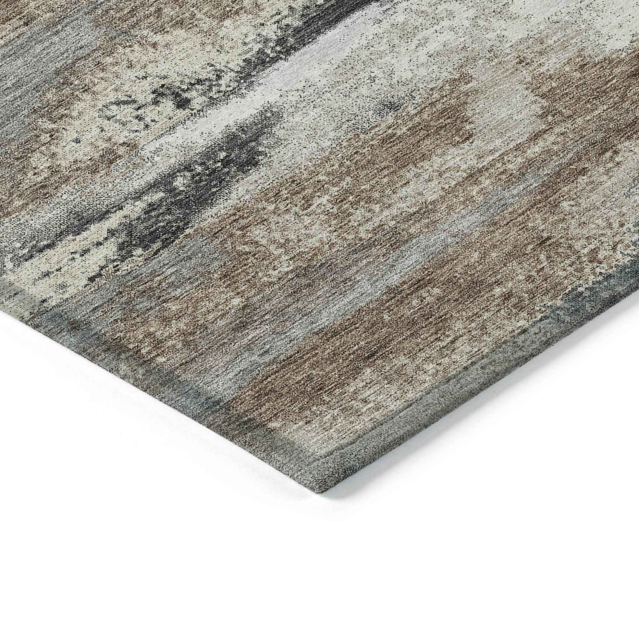 8' X 10' Taupe Beige And Ivory Abstract Washable Indoor Outdoor Area Rug
