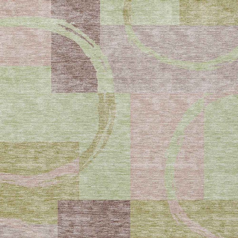5' X 8' Blush And Mint Green Abstract Washable Indoor Outdoor Area Rug