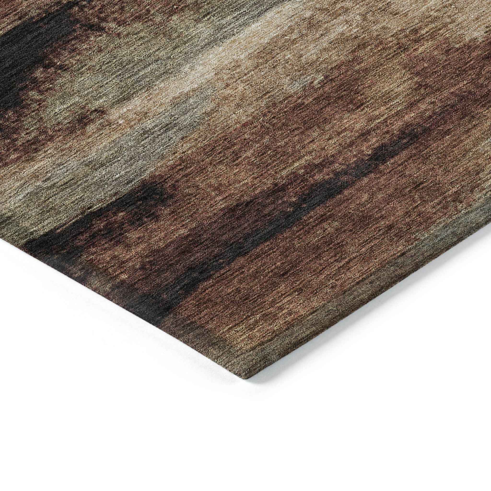 8' X 10' Brown Beige And Burgundy Abstract Washable Indoor Outdoor Area Rug