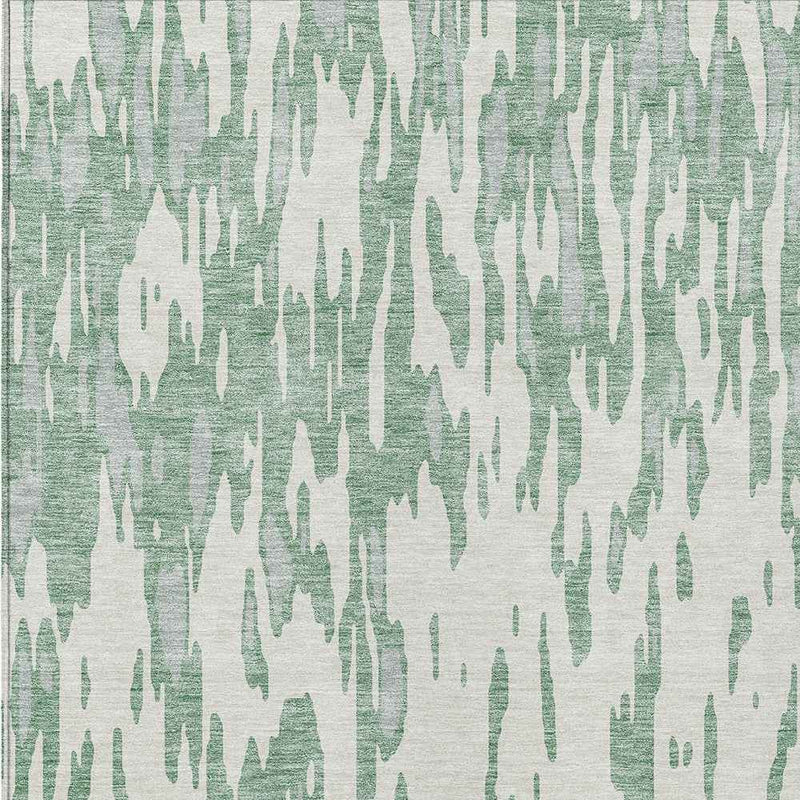 5' X 8' Sage And Ivory Abstract Washable Indoor Outdoor Area Rug
