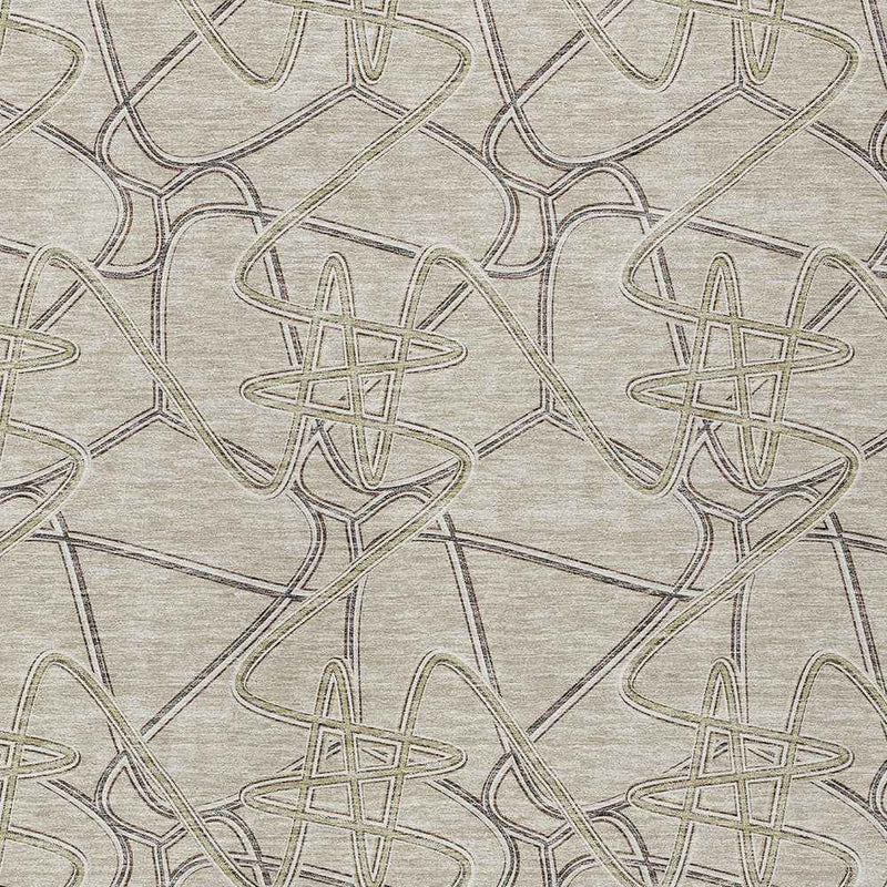 10' X 14' Beige Ivory And Gray Geometric Washable Indoor Outdoor Area Rug