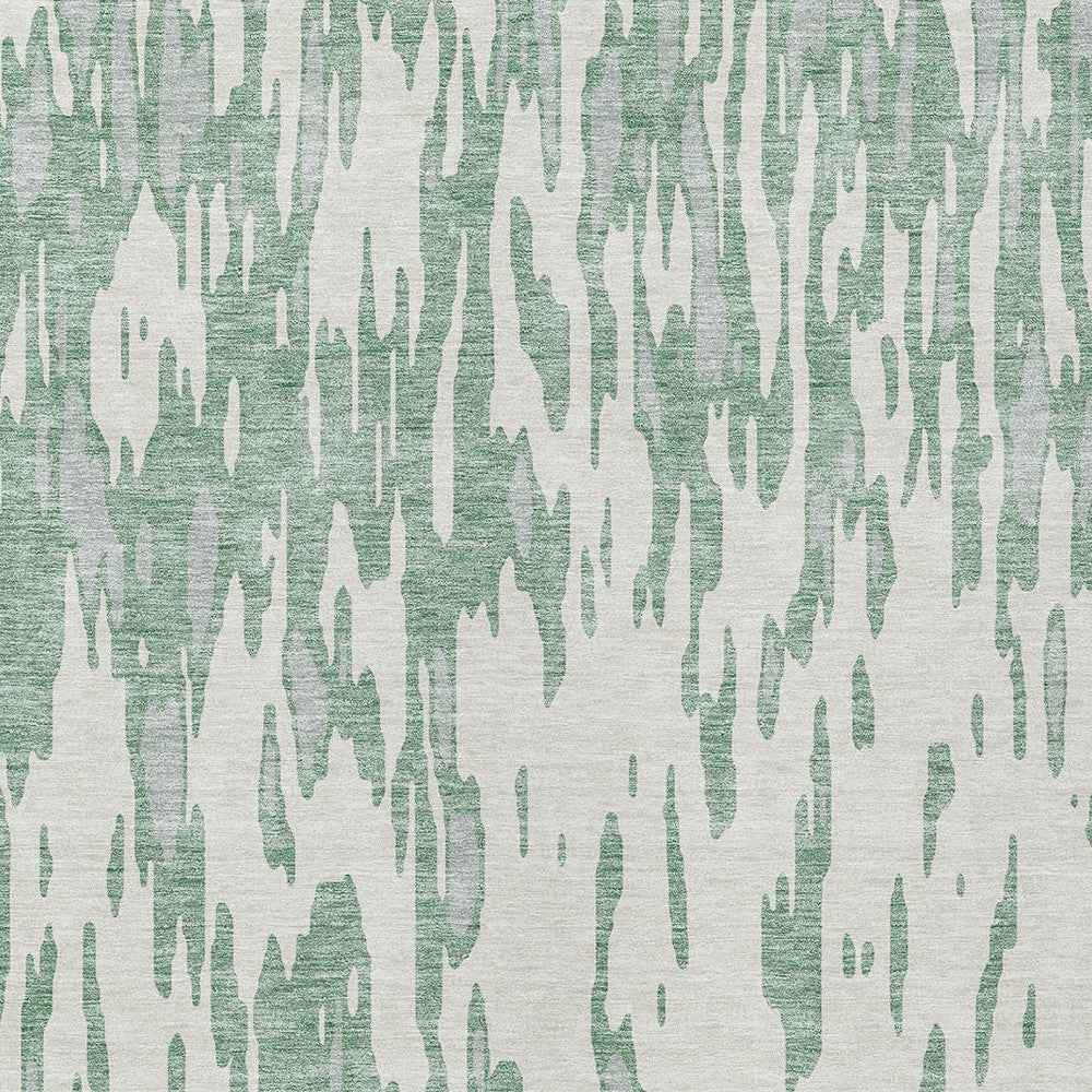 3' X 5' Sage And Ivory Abstract Washable Indoor Outdoor Area Rug