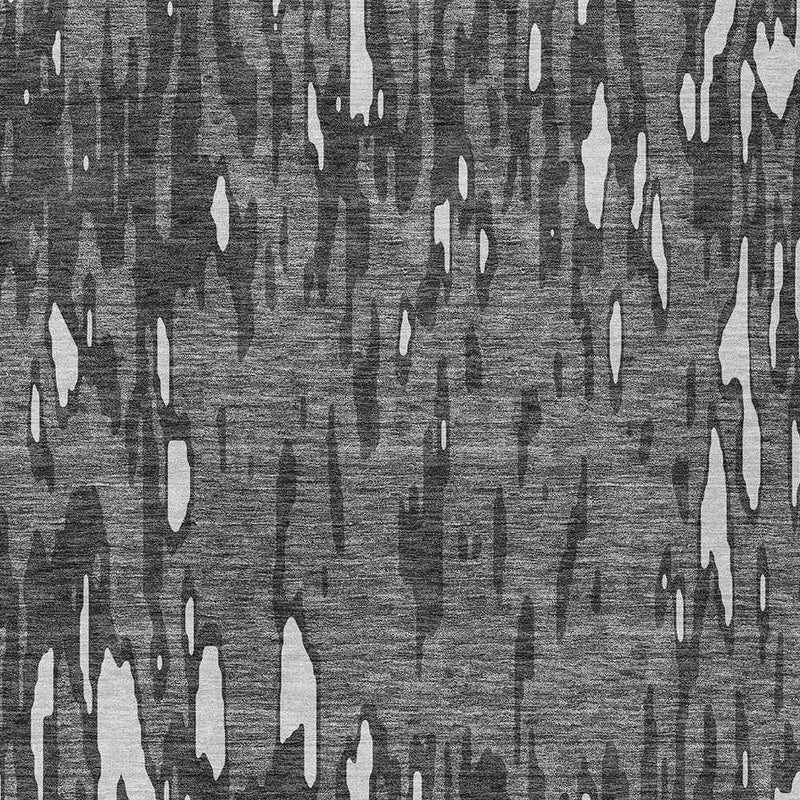 9' X 12' Gray And Ivory Abstract Washable Indoor Outdoor Area Rug