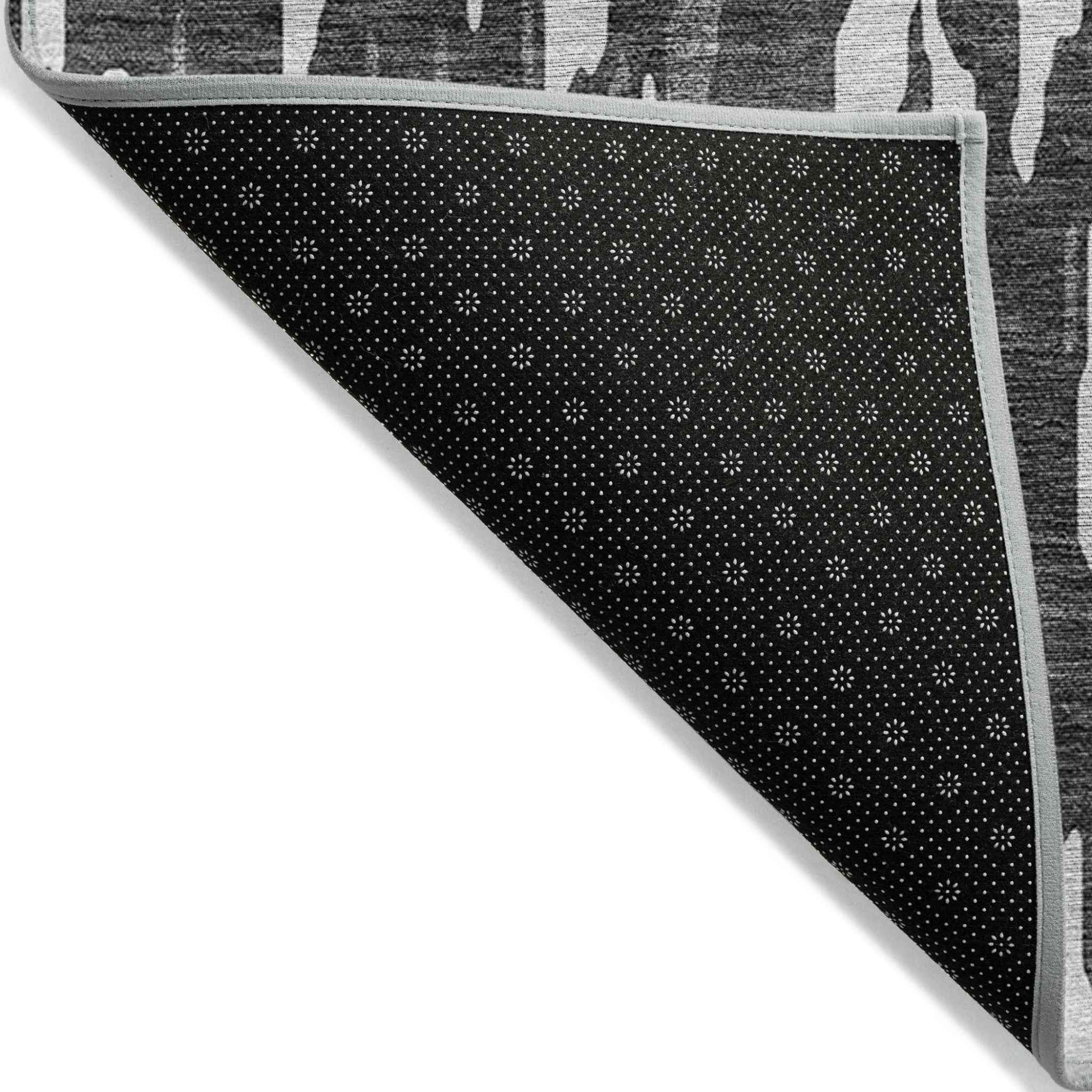 8' X 10' Gray And Ivory Abstract Washable Indoor Outdoor Area Rug