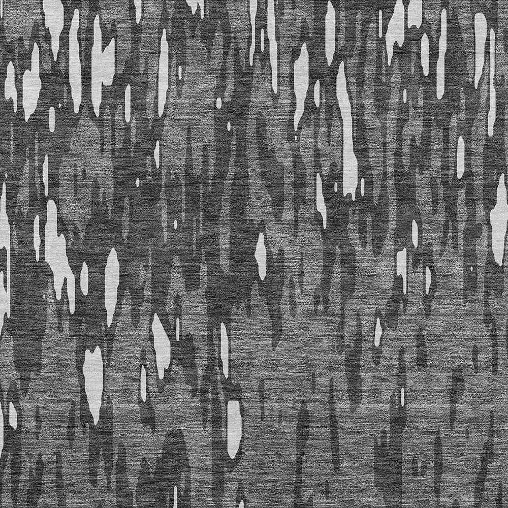 8' X 10' Gray And Ivory Abstract Washable Indoor Outdoor Area Rug