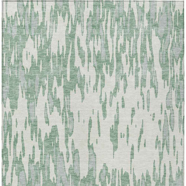 8' X 10' Sage And Ivory Abstract Washable Indoor Outdoor Area Rug