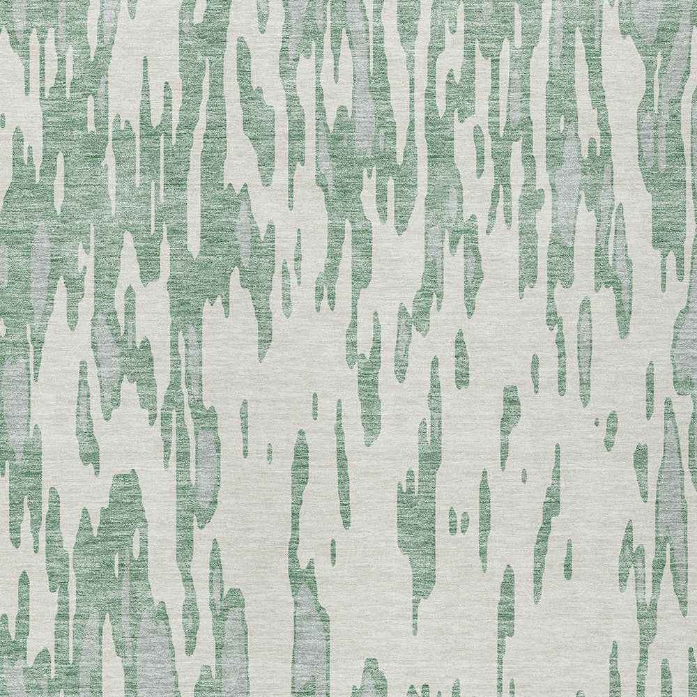 8' X 10' Sage And Ivory Abstract Washable Indoor Outdoor Area Rug