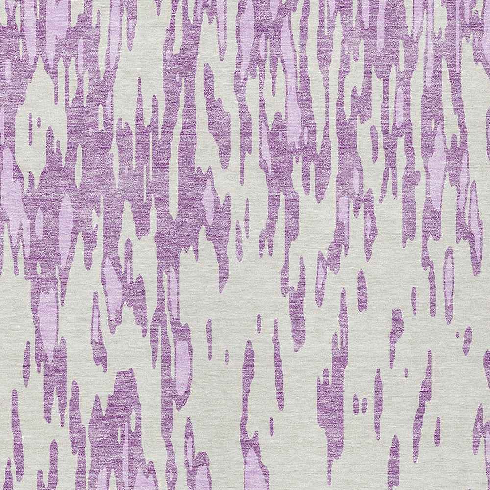 10' X 14' Lavender And Ivory Abstract Washable Indoor Outdoor Area Rug