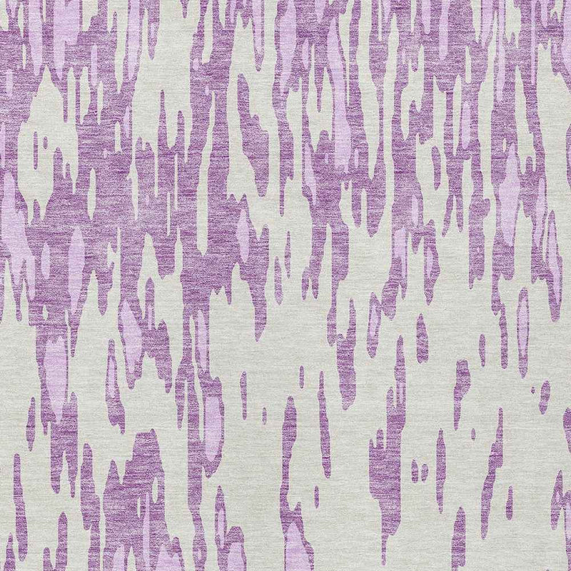 10' X 14' Lavender And Ivory Abstract Washable Indoor Outdoor Area Rug