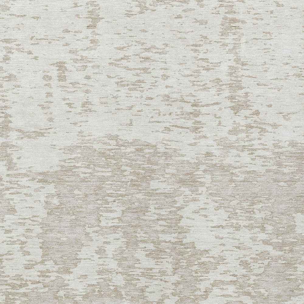 9' X 12' Ivory And Off White Abstract Washable Indoor Outdoor Area Rug