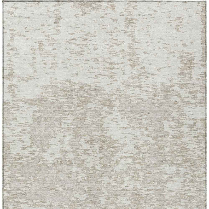 9' X 12' Ivory And Off White Abstract Washable Indoor Outdoor Area Rug
