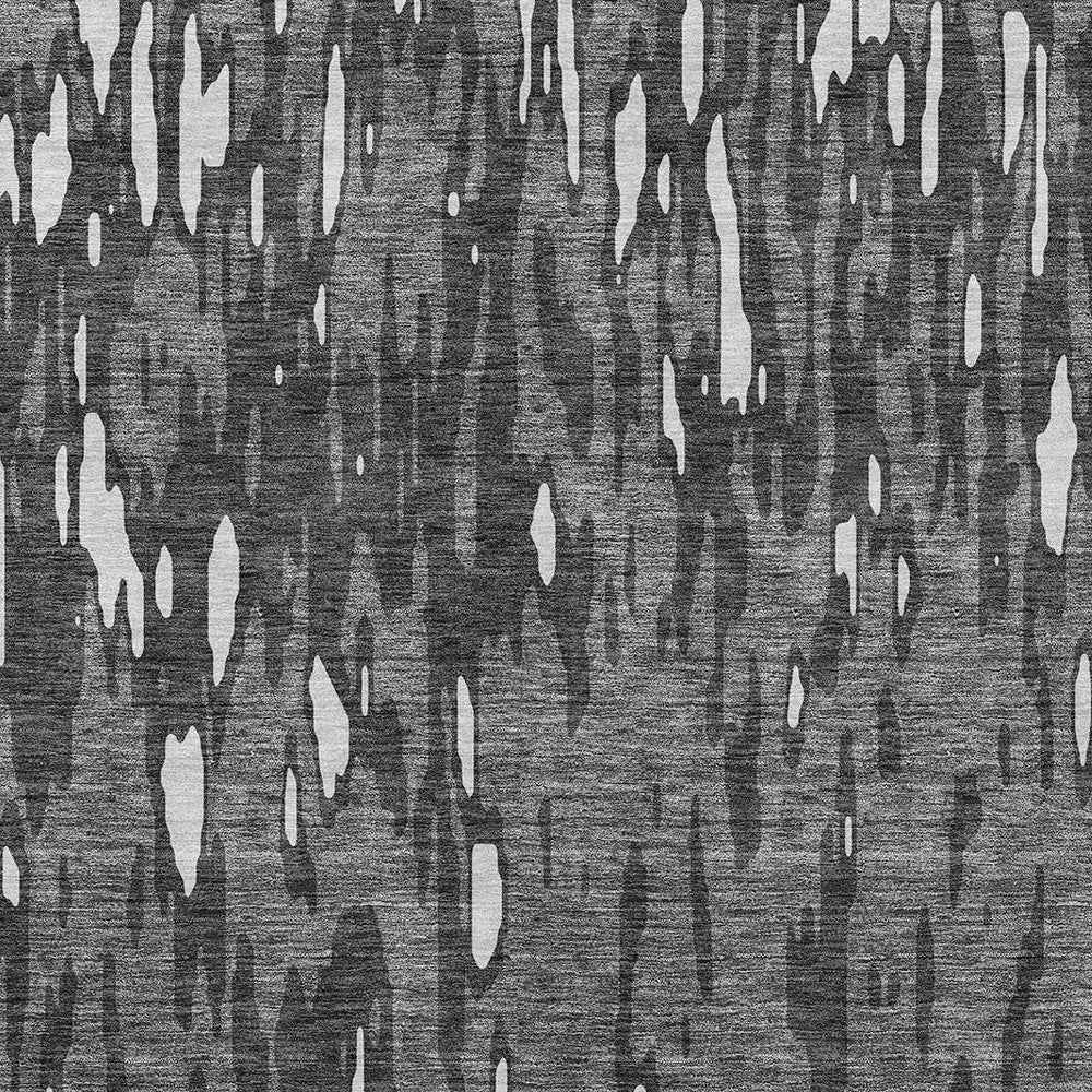 5' X 8' Gray And Ivory Abstract Washable Indoor Outdoor Area Rug