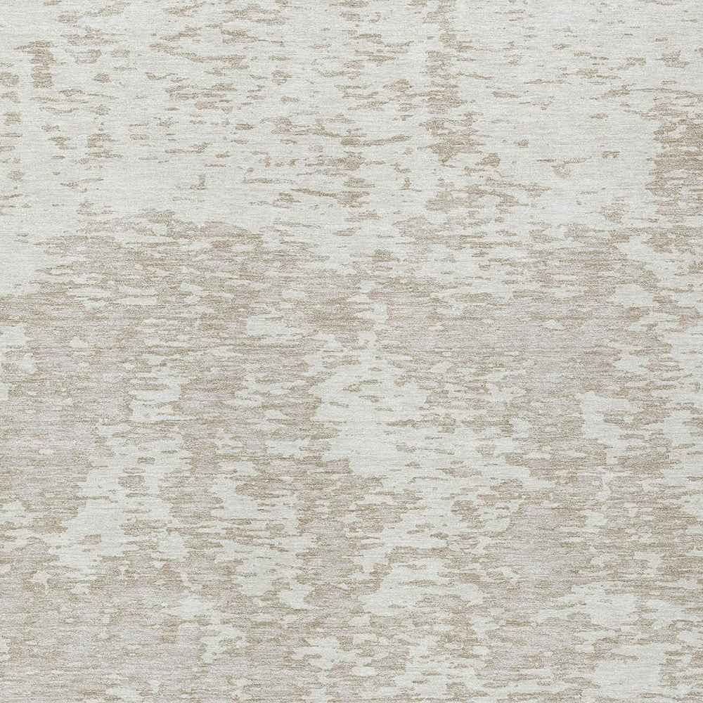 3' X 5' Ivory And Off White Abstract Washable Indoor Outdoor Area Rug