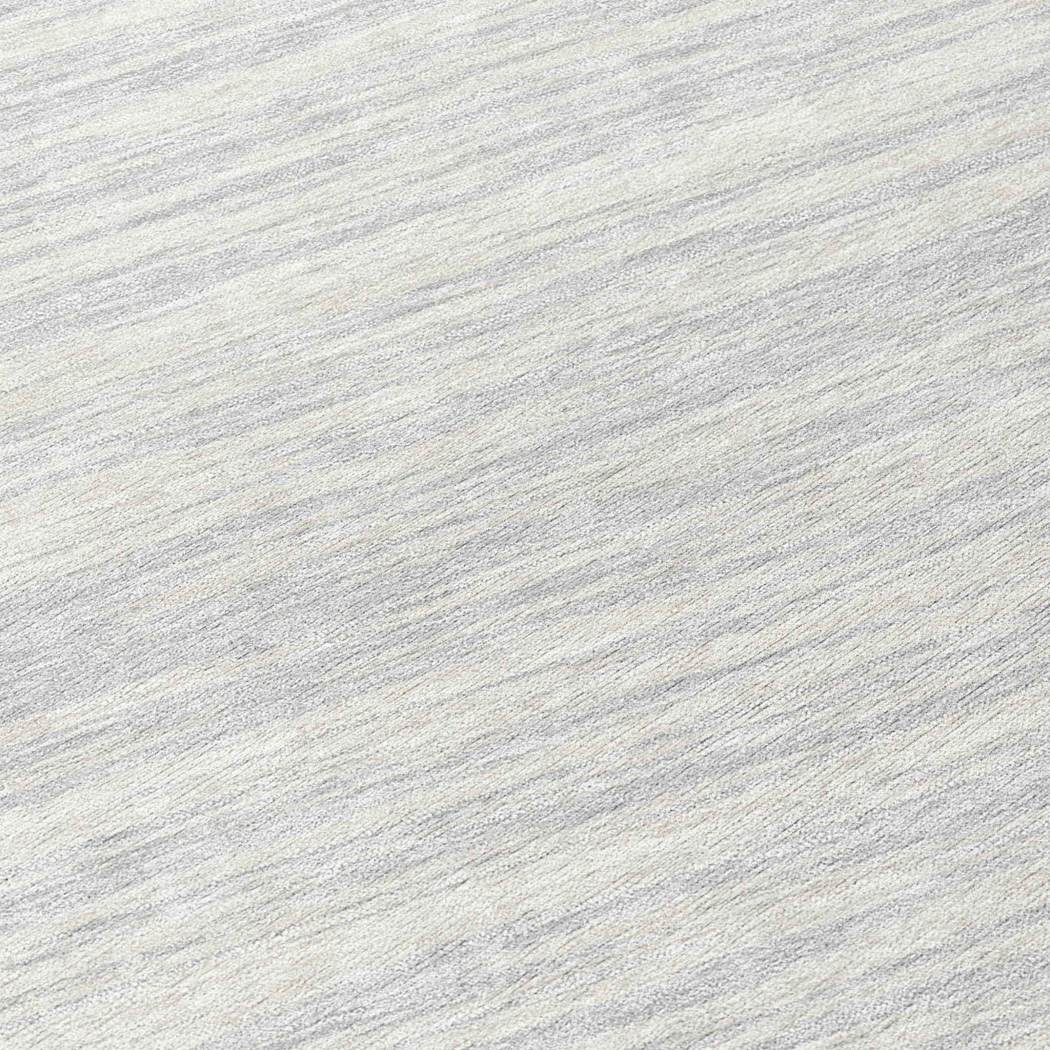 8' Silver And Ivory Round Abstract Washable Indoor Outdoor Area Rug