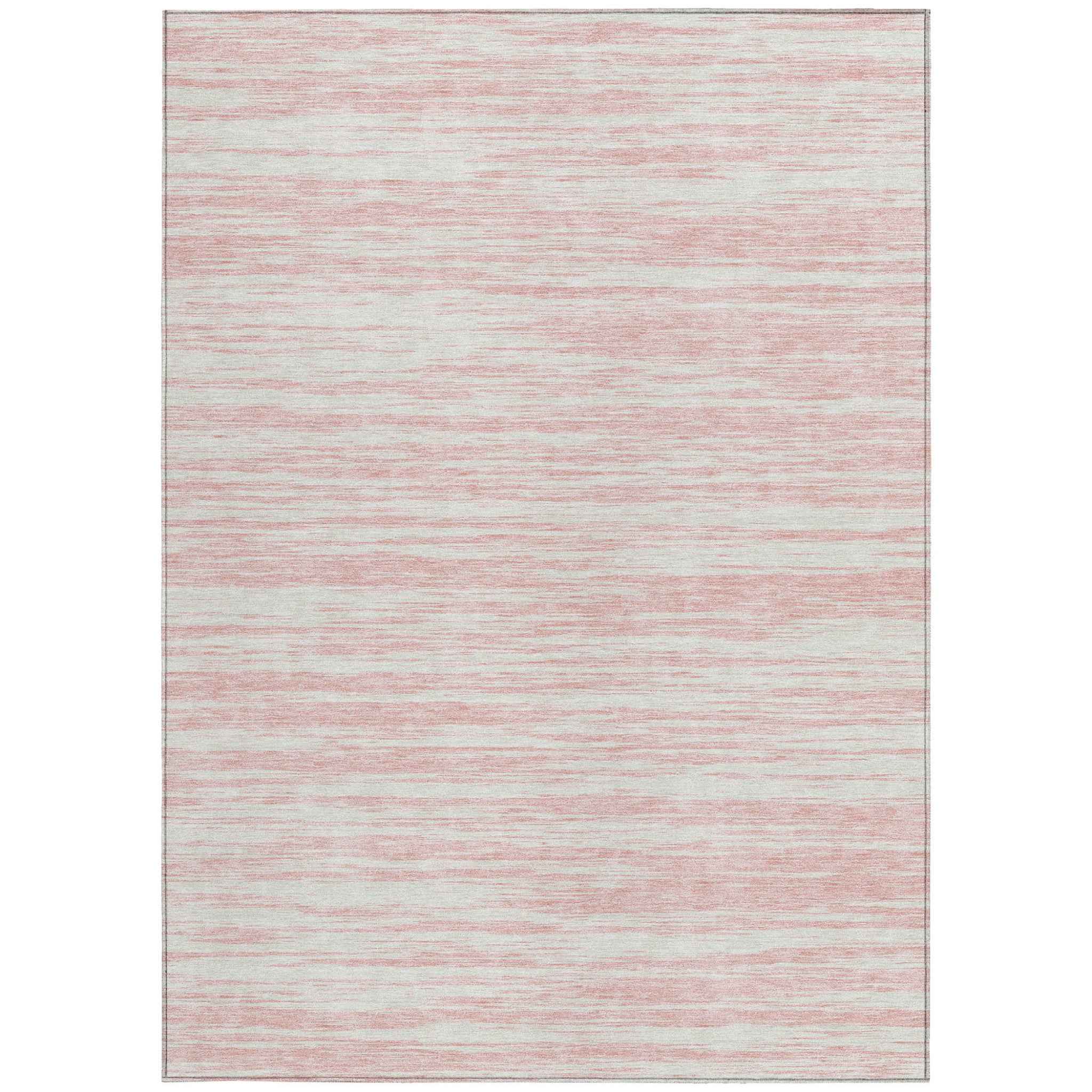 8' X 10' Pink And Ivory Abstract Washable Indoor Outdoor Area Rug
