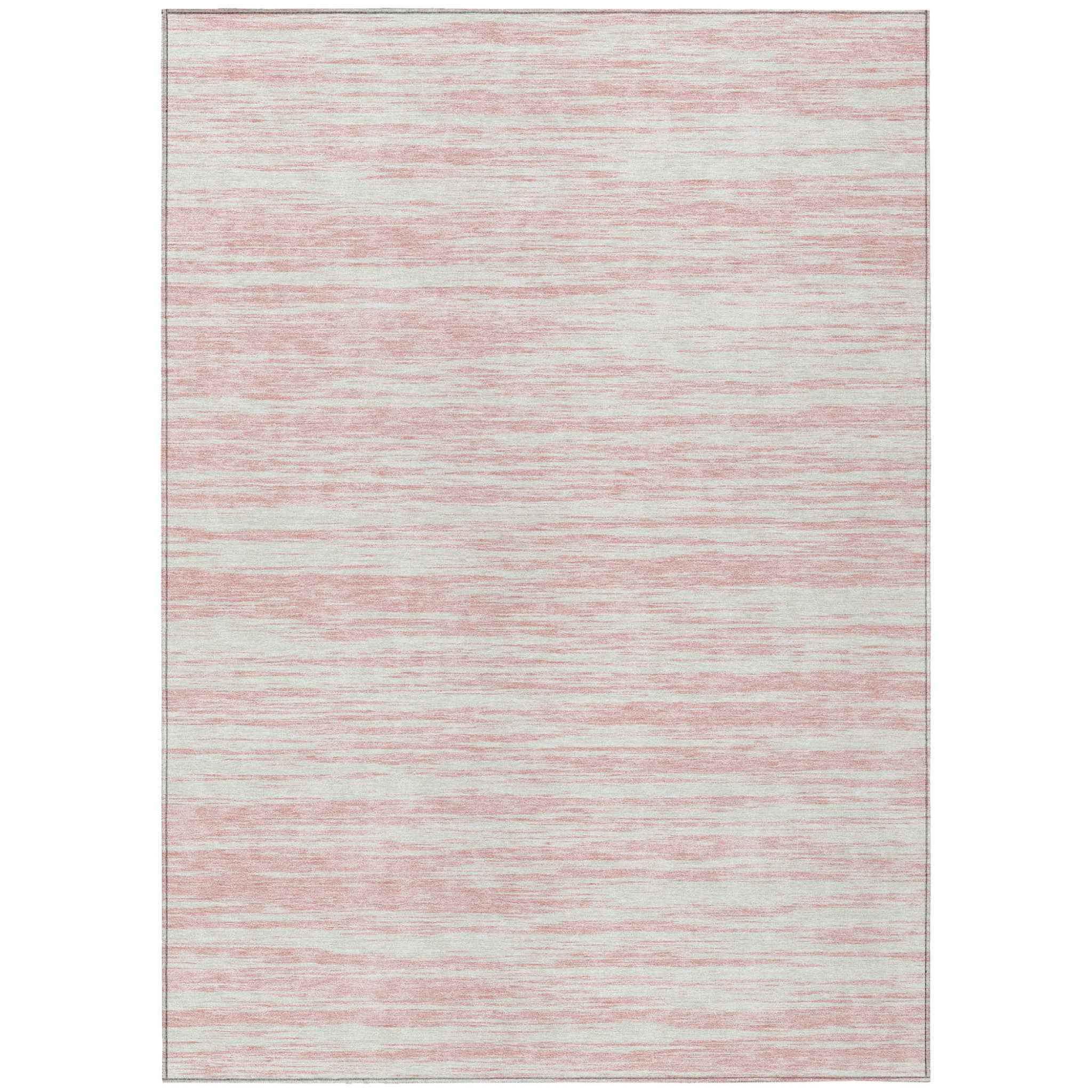 8' X 10' Pink And Ivory Abstract Washable Indoor Outdoor Area Rug