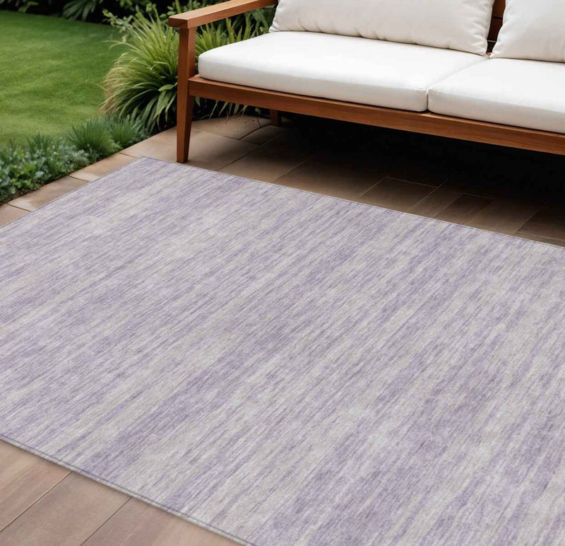 10' X 14' Lavender And Lilac Abstract Washable Indoor Outdoor Area Rug