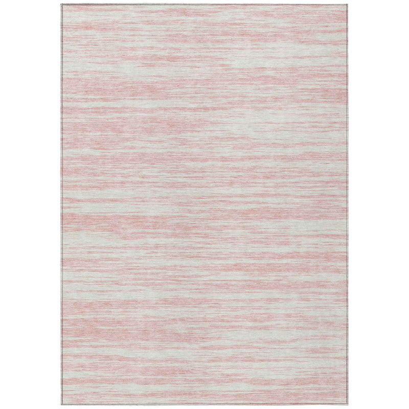 5' X 8' Pink And Ivory Abstract Washable Indoor Outdoor Area Rug