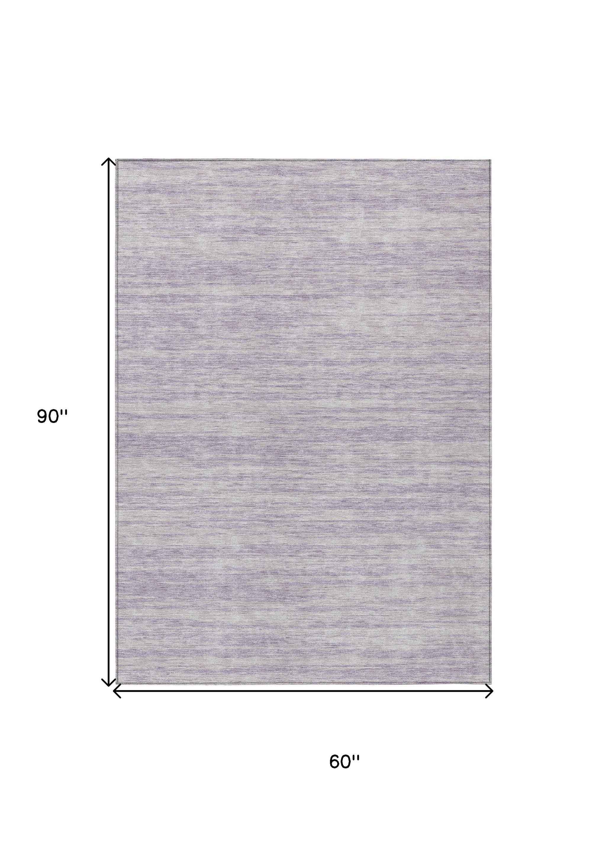 5' X 8' Lavender And Lilac Abstract Washable Indoor Outdoor Area Rug