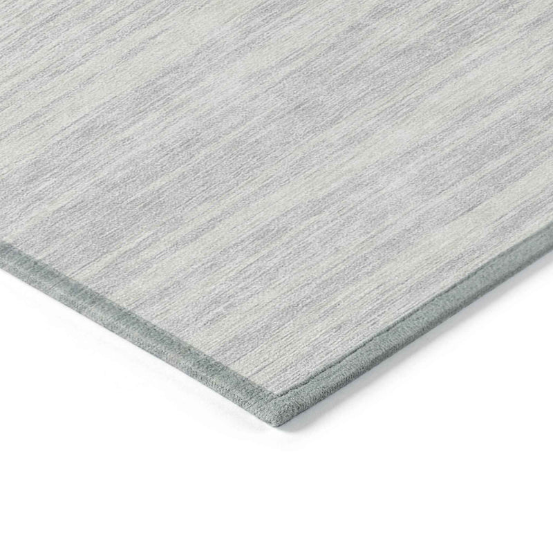 8' X 10' Silver And Ivory Abstract Washable Indoor Outdoor Area Rug