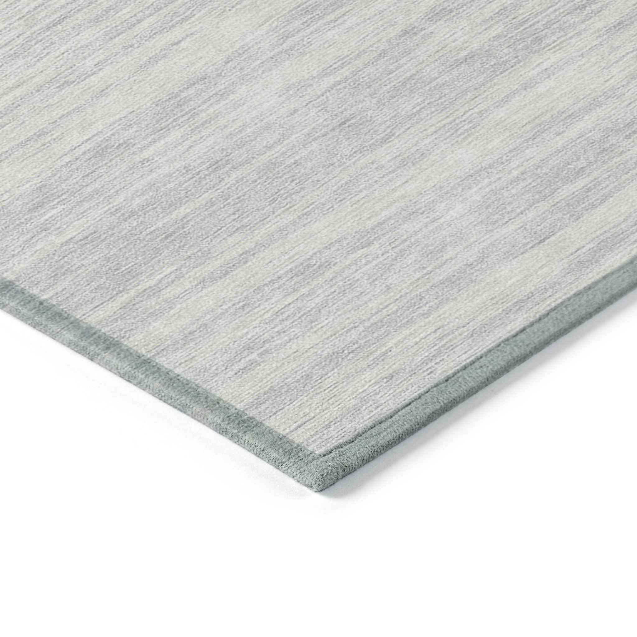 9' X 12' Silver And Ivory Abstract Washable Indoor Outdoor Area Rug