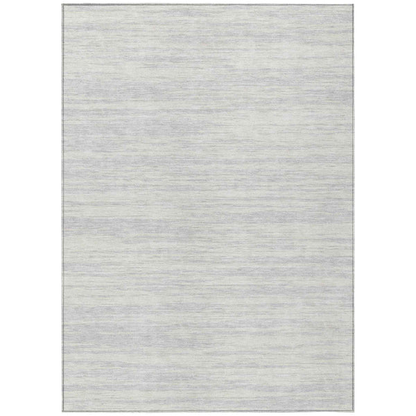 10' X 14' Silver And Ivory Abstract Washable Indoor Outdoor Area Rug