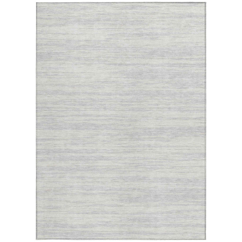10' X 14' Silver And Ivory Abstract Washable Indoor Outdoor Area Rug