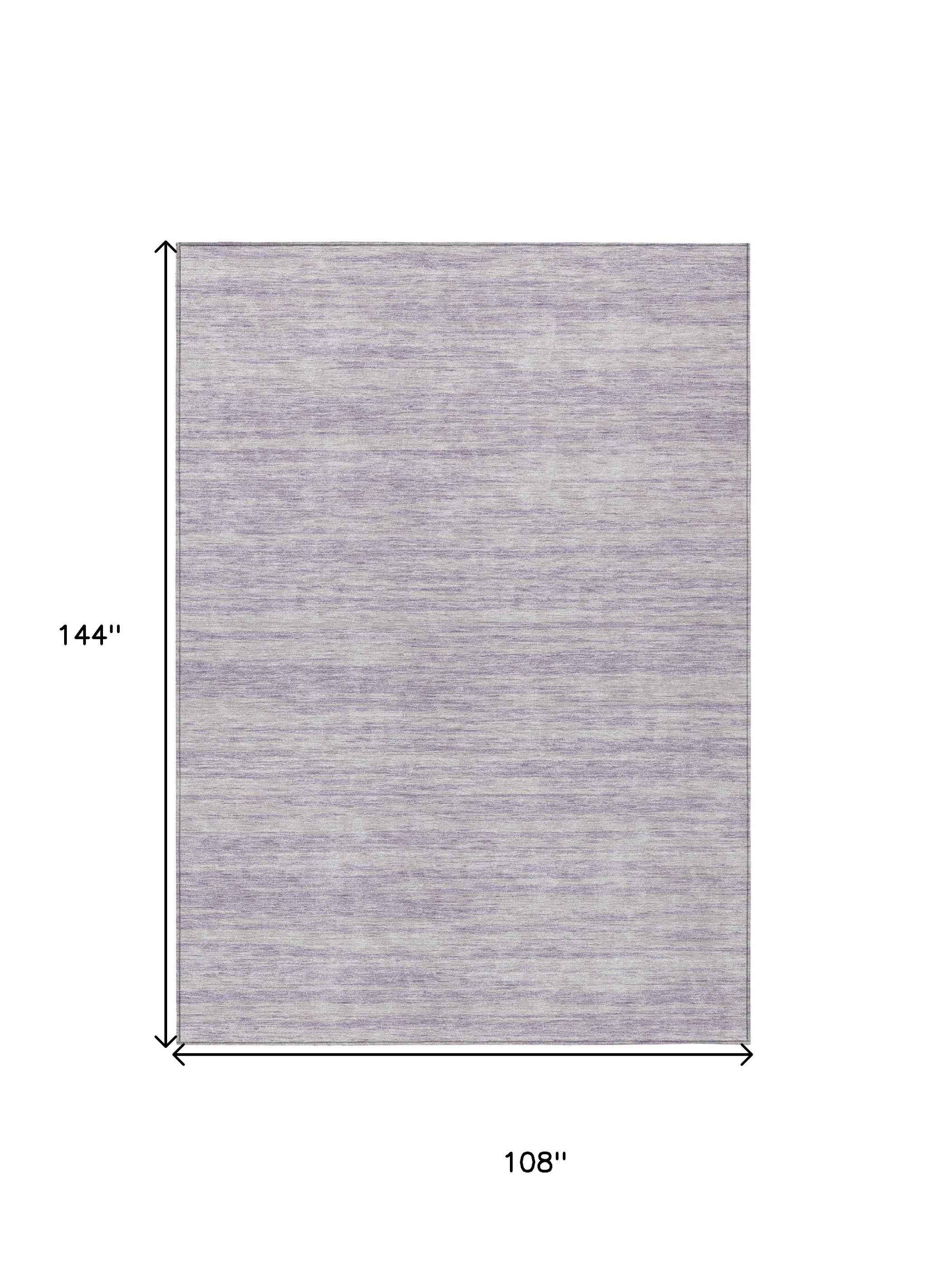 9' X 12' Lavender And Lilac Abstract Washable Indoor Outdoor Area Rug