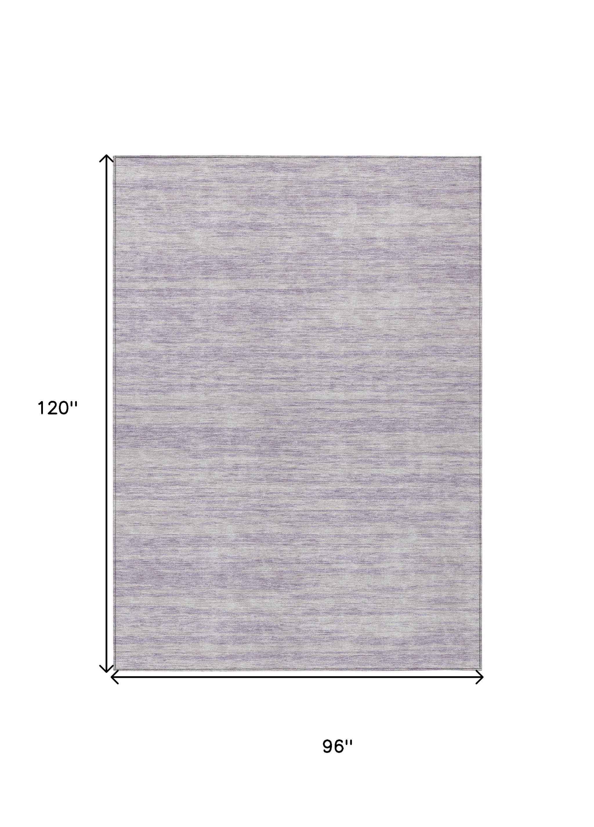 8' X 10' Lavender And Lilac Abstract Washable Indoor Outdoor Area Rug