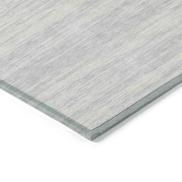 5' X 8' Silver And Ivory Abstract Washable Indoor Outdoor Area Rug