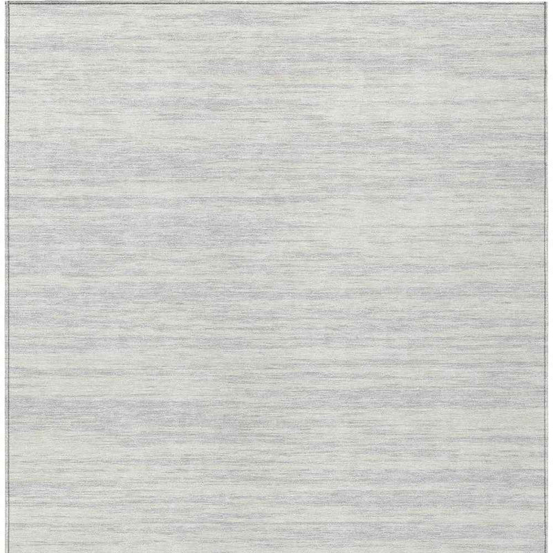 5' X 8' Silver And Ivory Abstract Washable Indoor Outdoor Area Rug