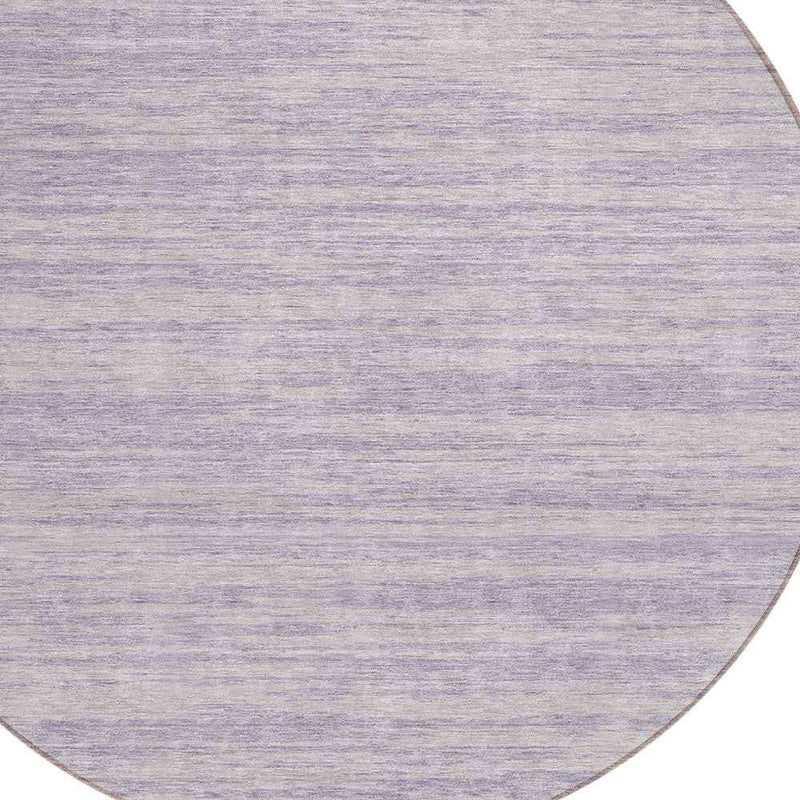 8' Lavender And Lilac Round Abstract Washable Indoor Outdoor Area Rug