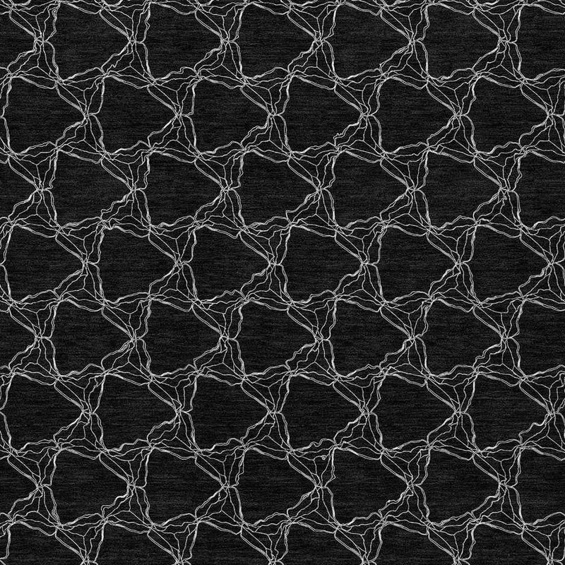 5' X 8' Black And White Geometric Washable Indoor Outdoor Area Rug