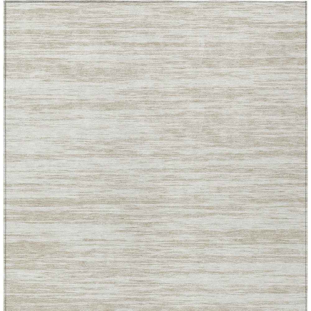 5' X 8' Ivory And Beige Abstract Washable Indoor Outdoor Area Rug