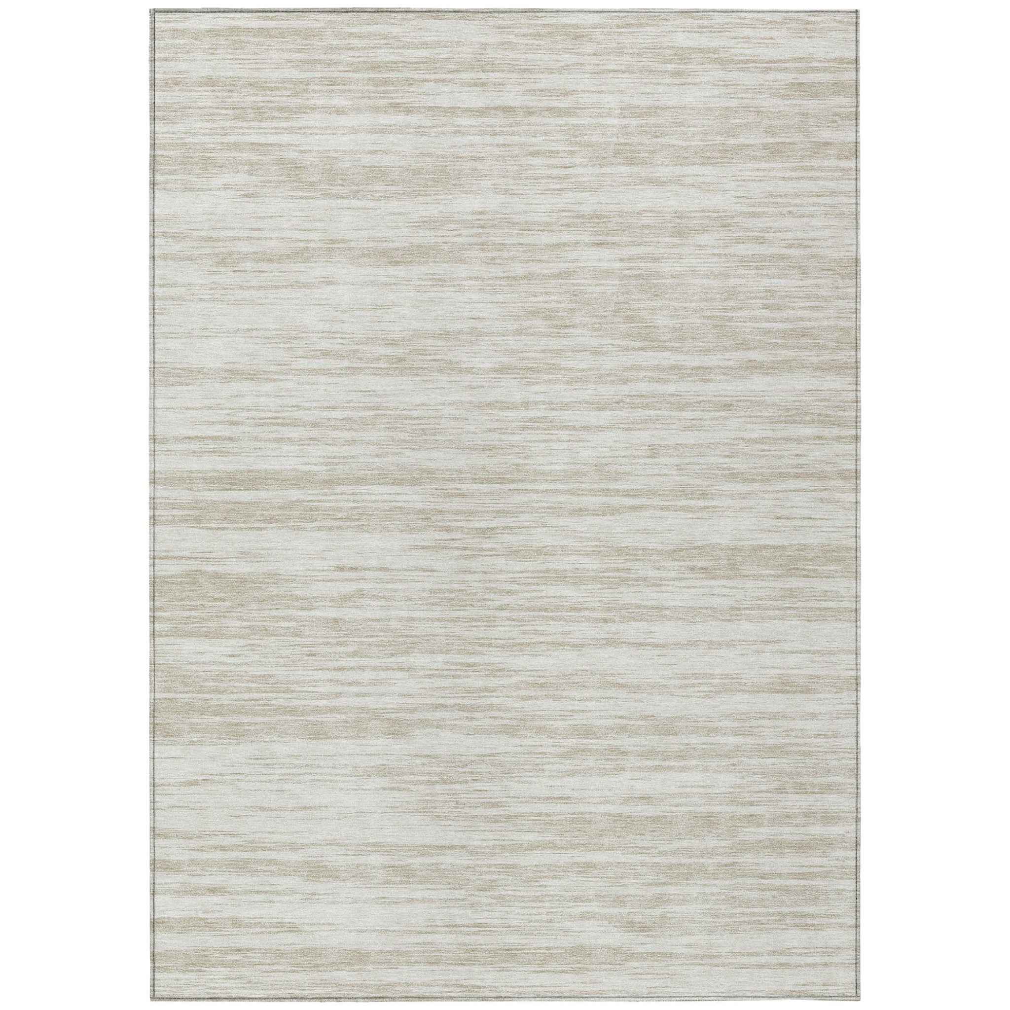 5' X 8' Ivory And Beige Abstract Washable Indoor Outdoor Area Rug