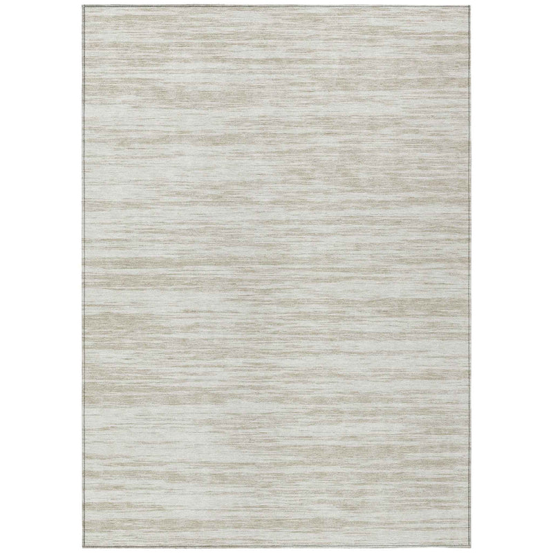 5' X 8' Ivory And Beige Abstract Washable Indoor Outdoor Area Rug